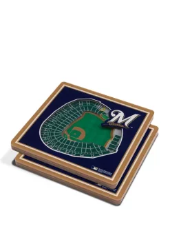 MLB Milwaukee Brewers 3D StadiumViews 2-Pack Coaster Set - Miller Park