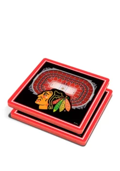 NHL Chicago Blackhawks 3D StadiumViews Set of 2 Coasters - United Center