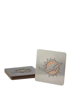 StadiumViews NFL Miami Dolphins Boasters 4 Piece Coaster Set