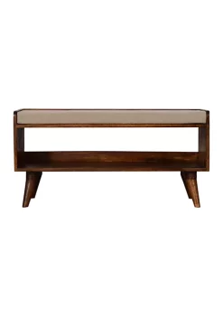 Artisan Furniture Nordic Chestnut Finish Storage Bench with Seat Pad