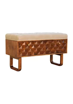 Artisan Furniture U-Shape Chestnut Diamond Carved Mud Linen Storage Bench 8 Artisan Furniture U-Shape Chestnut Diamond Carved Mud Linen Storage Bench -Outlet Artisan Furniture Store Belk 508