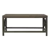 Artisan Furniture Industrial Coffee Table with Criss Cross Metal Design