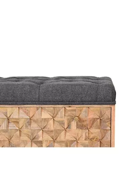 Artisan Furniture U-Shape Diamond Carved Black Tweed Storage Bench -Outlet Artisan Furniture Store Belk 575
