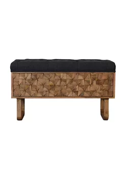 Artisan Furniture U-Shape Diamond Carved Black Tweed Storage Bench -Outlet Artisan Furniture Store Belk 577