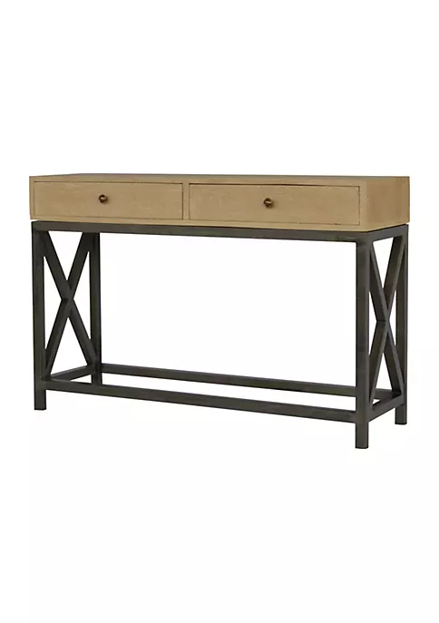 Artisan Furniture Mango Wood Metal Base Console Table 3 Artisan Furniture Mango Wood Metal Base Console Table - Image 3