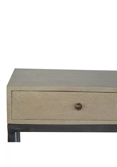 Artisan Furniture Mango Wood Metal Base Console Table 4 Artisan Furniture Mango Wood Metal Base Console Table - Image 4