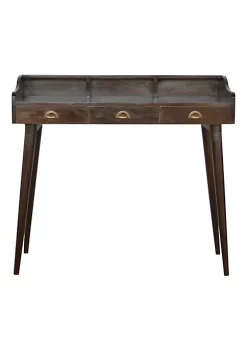 Artisan Furniture Walnut Gallery Back Nordic Writing Desk with 3 Drawers
