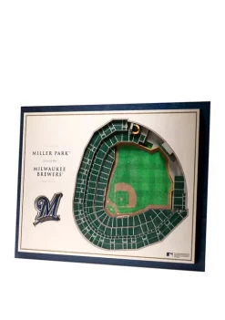 StadiumViews MLB Milwaukee Brewers 5 Layer 3D Wall Art, Miller Park
