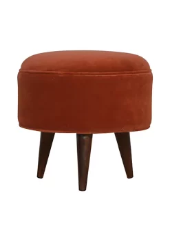 Artisan Furniture Brick Red Velvet Nordic Style Footstool