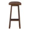 Artisan Furniture Buffalo Leather Bar Stool with Brass Studs