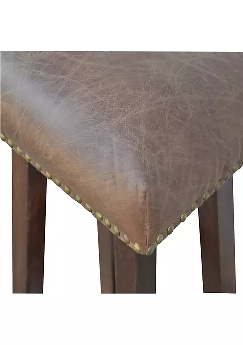 Artisan Furniture Buffalo Leather Bar Stool with Brass Studs 5 Artisan Furniture Buffalo Leather Bar Stool with Brass Studs - Image 5