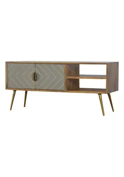 Artisan Furniture Sleek Cement Brass Inlay Media Unit -Outlet Artisan Furniture Store Belk 721
