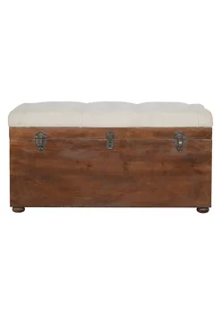 Artisan Furniture Solid Wood D-Button Lid Up Storage Box