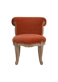 Artisan Furniture Brick Red Velvet Studded Chair