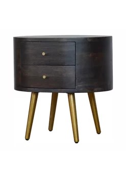 Artisan Furniture Ash Black Bedside with Brass Legs -Outlet Artisan Furniture Store Belk 821