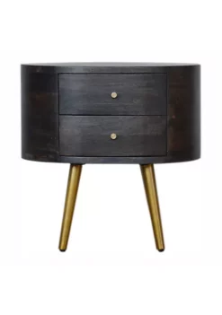 Artisan Furniture Ash Black Bedside with Brass Legs -Outlet Artisan Furniture Store Belk 824