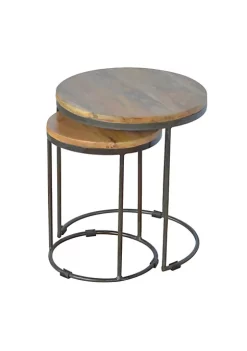 Artisan Furniture Round Stool Set of 2 with Iron Base -Outlet Artisan Furniture Store Belk 873