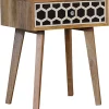 Artisan Furniture Bone Inlay Bedside with Tapered Legs