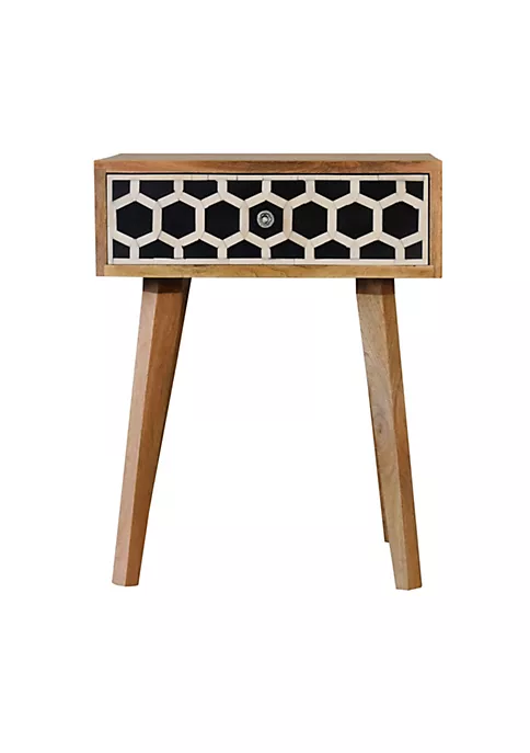 Artisan Furniture Bone Inlay Bedside with Tapered Legs 2 Artisan Furniture Bone Inlay Bedside with Tapered Legs - Image 2