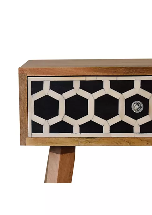 Artisan Furniture Bone Inlay Bedside with Tapered Legs 5 Artisan Furniture Bone Inlay Bedside with Tapered Legs - Image 5