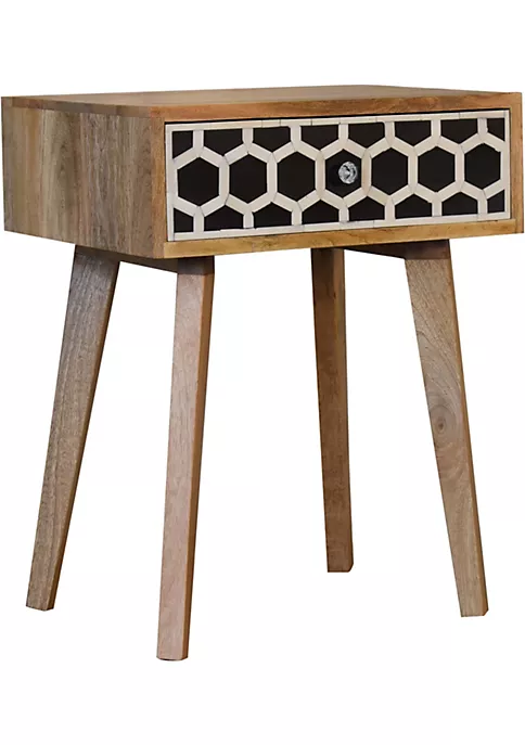 Artisan Furniture Bone Inlay Bedside with Tapered Legs 6 Artisan Furniture Bone Inlay Bedside with Tapered Legs - Image 6
