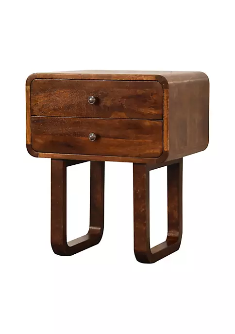 Artisan Furniture U-Curved Chestnut Bedside 2 Artisan Furniture U-Curved Chestnut Bedside - Image 2