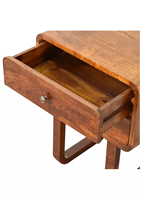 Artisan Furniture U-Curved Chestnut Bedside 4 Artisan Furniture U-Curved Chestnut Bedside - Image 4