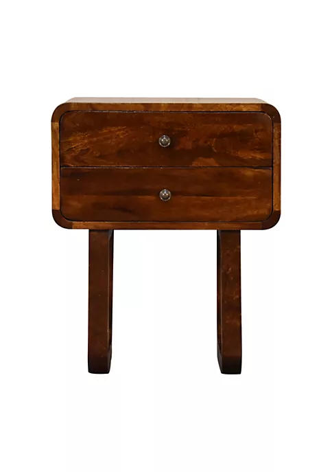 Artisan Furniture U-Curved Chestnut Bedside 6 Artisan Furniture U-Curved Chestnut Bedside - Image 6