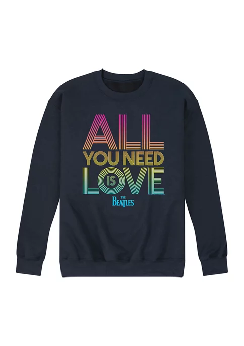 The Beatles Junior's All You Need Is Love Graphic Fleece Pullover 1 The Beatles Junior's All You Need Is Love Graphic Fleece Pullover